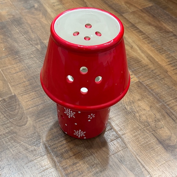 Hallmark Other - Red Snowflake Candle Holder